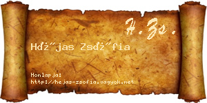 Héjas Zsófia névjegykártya
