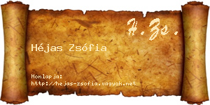 Héjas Zsófia névjegykártya