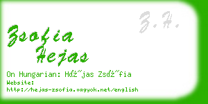 zsofia hejas business card